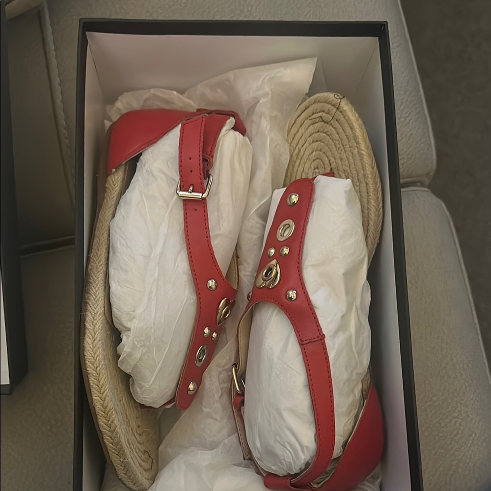 Love Moschino Red Espadrilles Casual Shoes